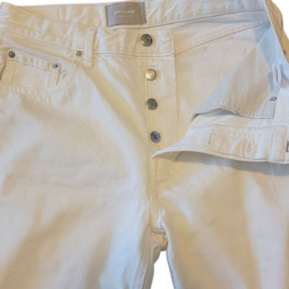 EVERLANE The Cheeky Long‎ Short Shorts White Denim 28 - Picture 8 of 10